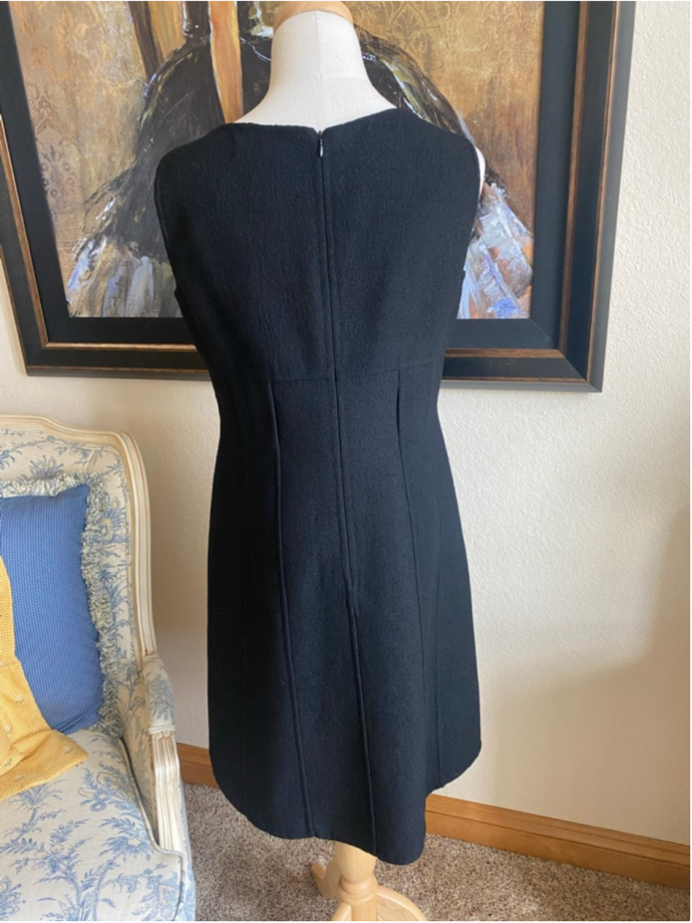 Women's Celine Black Wool Blend Cropped Blazer Jacket US 10/42 & Matching Dress - Picture 10 of 13